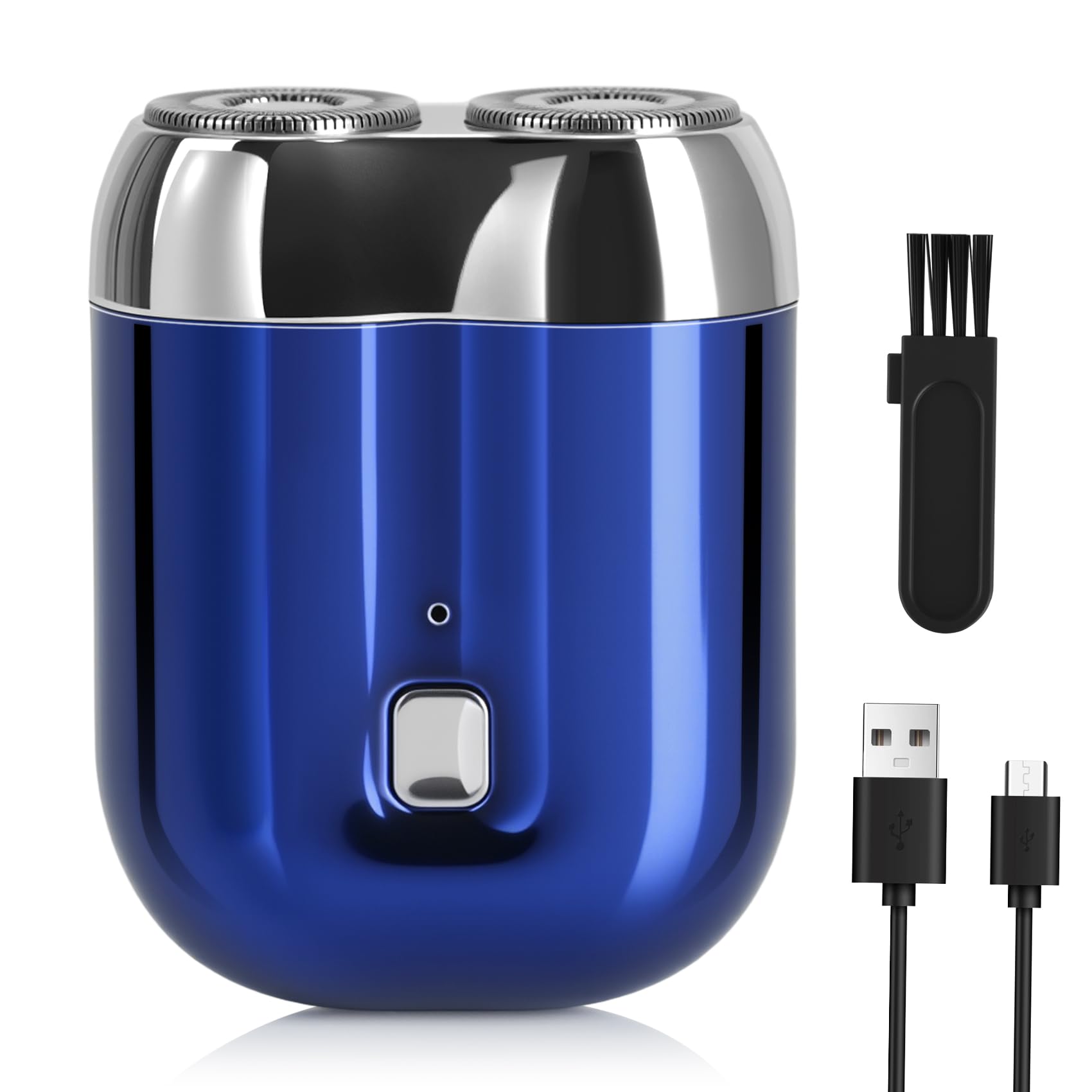Photo 1 of Mini Electric Shaver for Men, Upgrade Pocket Dual Head Shaver, Portable Razor for Men, Rechargeable Waterproof Compact Travel Electric Razor, USB Close Battery shavers (Blue)