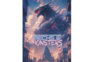 Anime Coloring and Inking Practice: Mechs & Monsters Volume 5: Japanese Manga Inspured Coloring Book for Kids, Teens and Adults, Mecha and Kaiju Action