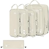 ECOHUB 5 Set Compression Packing Cubes for Suitcases Organiser Bags Set Travel Essentials with Shoe Bags for Travel Tear-resi