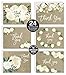 Rustic Wedding Thank You Cards (Set of 24) Premium All Occasion Assorted Bridal Shower Shabby Chic Mr. & Mrs. Burlap Note Card Variety Pack with Envelopes, Blank Inside Cute Excellent Value VTA0002B