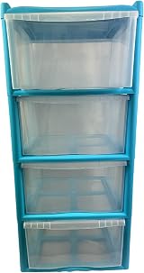 Easy Shopping 4 Drawer Large Plastic Storage Tower Blue view 3
