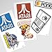 Popfunk Atari Classic Video Games Collectible Stickers with Asteroids, Pong and Football