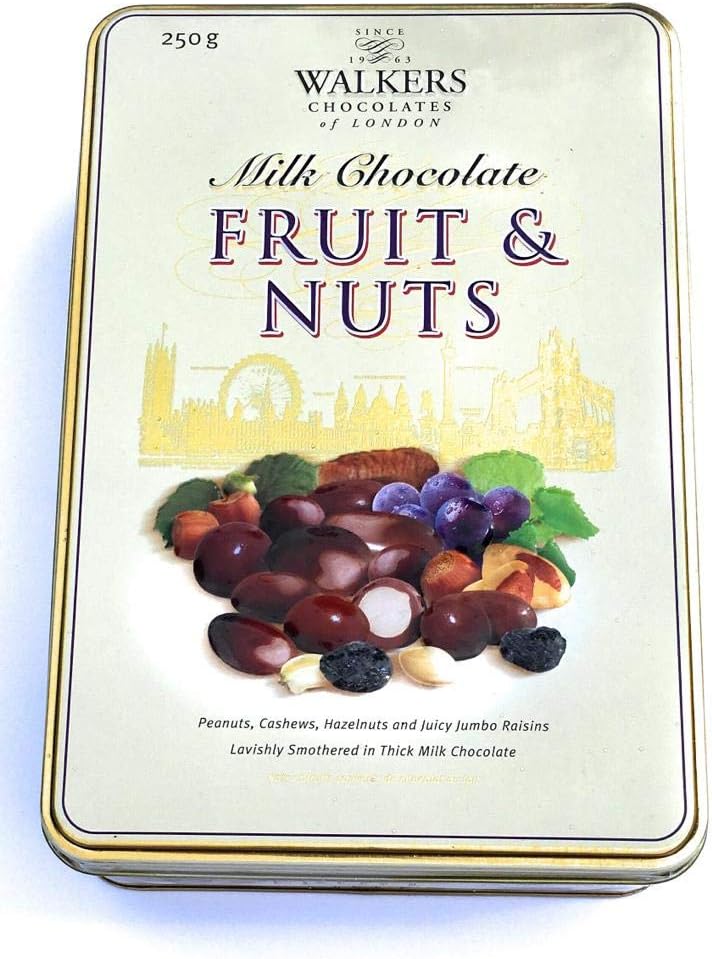 Walkers Milk Chocolate Fruit & Nuts Tin (250g) Amazon.co.uk Grocery
