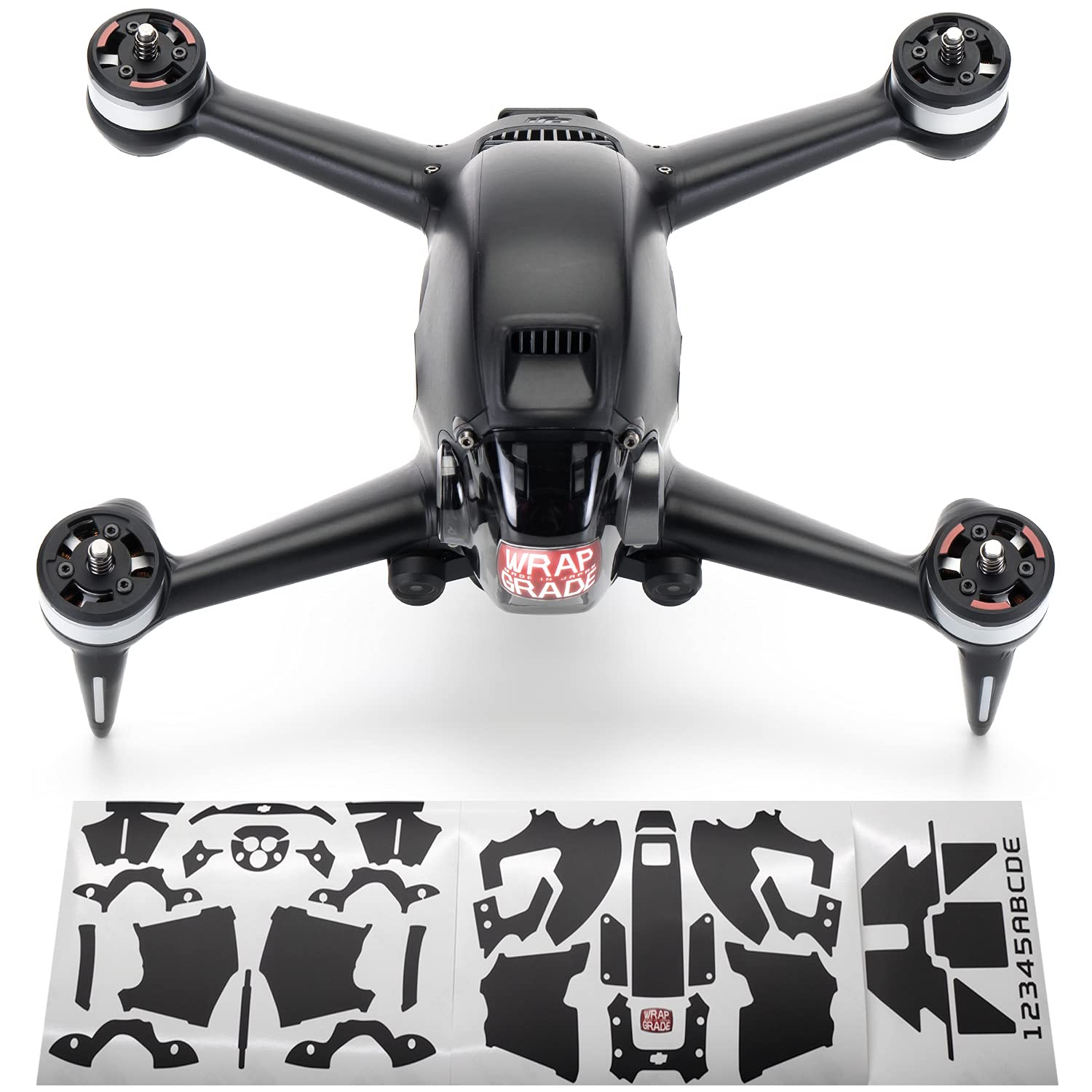 WRAPGRADE Skin Compatible with DJI FPV | Full-wrap (STEALTH BLACK)