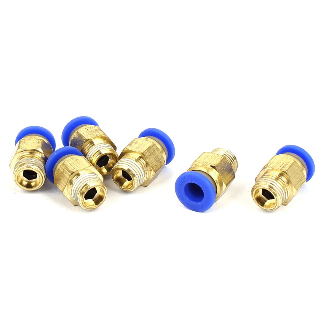 Sourcingmap Tube OD 6mm x 1/8BSP Pneumatic Straight Connector Quick Fitting 6pcs