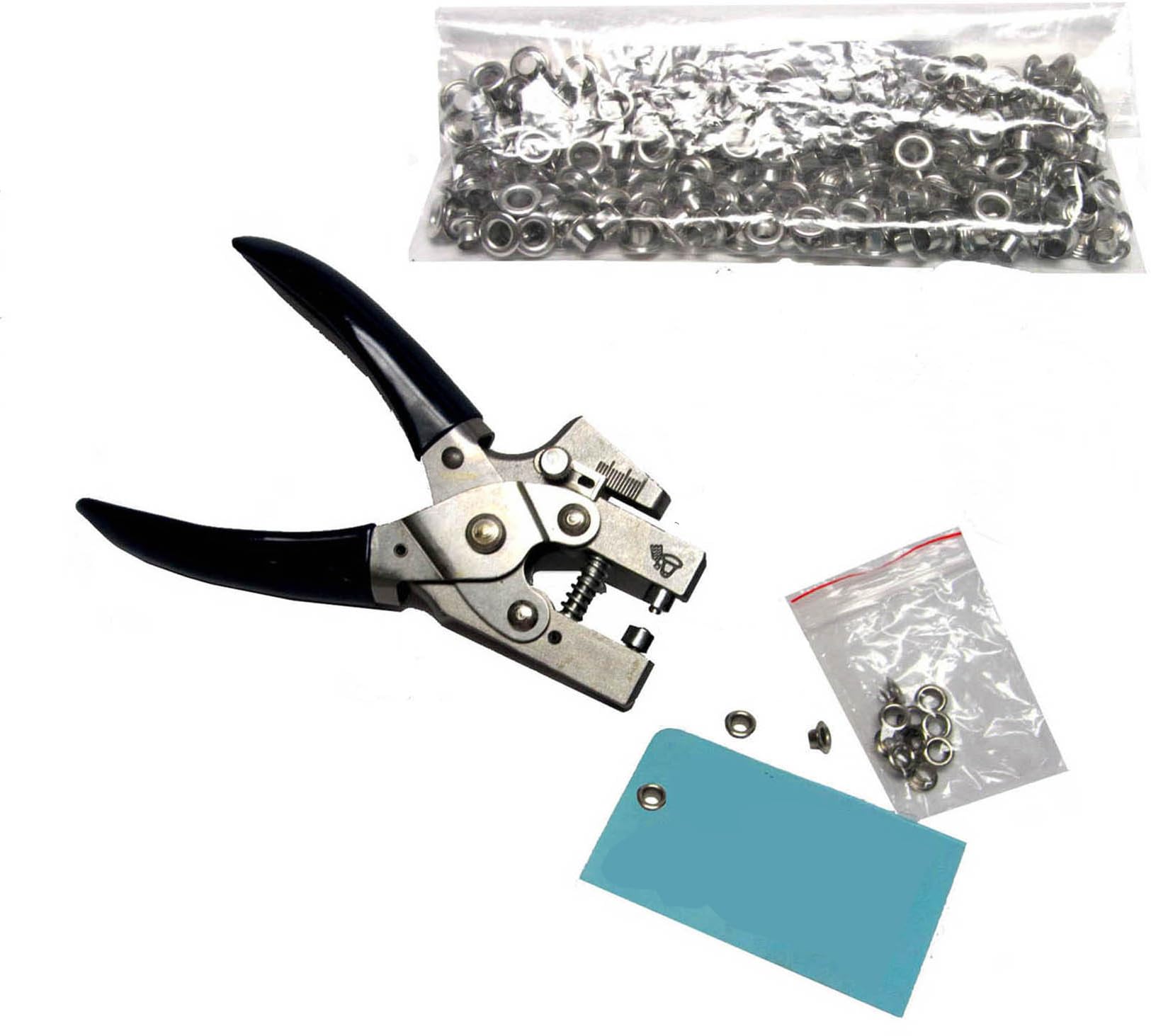 Oregon Lamination Steel Eyelet Punch & Binding Pliers 5mm, 260 Eyelets, Silver, Metal, Rubber Coated Grips