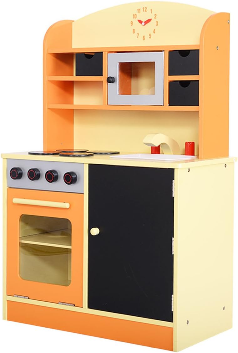 Amazon Com Giantex Wood Kitchen Toy Kids Cooking Pretend Play Set