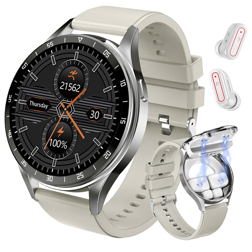 coolhenry Smart Watch with Earbuds, 2 in 1 Earphone & Bluetooth Watch With Answer/Make Call,1.39" Touch Screen Fitness Watch 100+ Sport Mode, Fitness Tracker Heart Rate/Sleep/Spo2/Steps