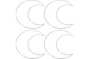 PATIKIL 8 Inch Moon Dream Catcher Rings, 4 Pcs Metal Christmas Macrame Wreath Floral Ring Hoop for Home Car DIY Craft Wedding