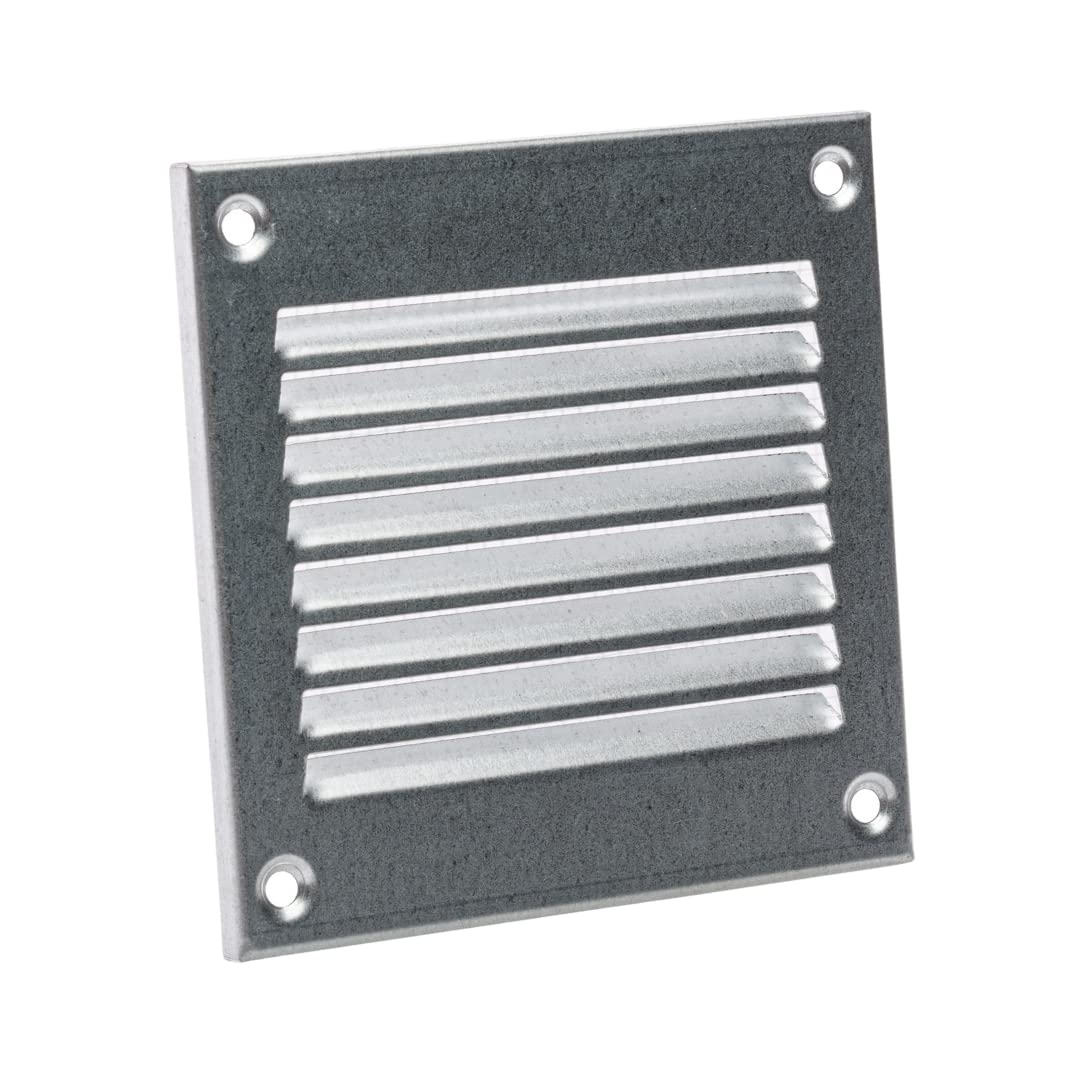 100x100mm / 4x4" inch Galvanised Metal Air Vent Grille Cover with Insect Mesh - Ventilation Cover