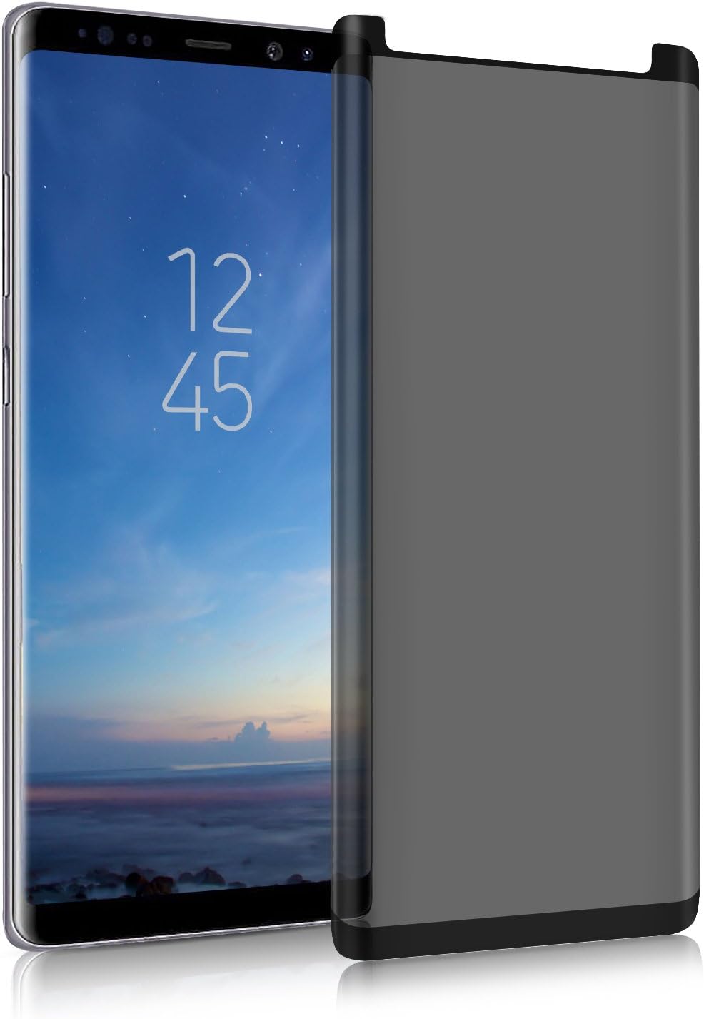 Pueryin 3D Galaxy Note 9 Screen Protector Privacy Anti-spy Tempered Glass Screen Film 9H Hardness Anti-Scratch Anti-Peep Shield for Samsung Galaxy Note 9 (6.4 in) Black