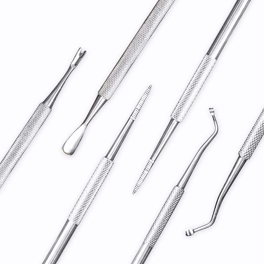 Ingrown Toenail Tool Kit, 3 Pack Stainless Steel Double Sided Pedicure Nail File Lifter Spoon Nail Pusher Cleaner Professional Pedicure Tools: Beauty