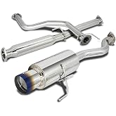 DNA MOTORING CBE-HC922-BT Cat Back Exhaust System [Compatible with 92-00 Honda Civic Coupe/Sedan / 96-00 Civic DX/LX]