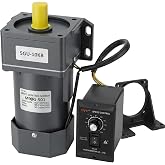 90W AC Gear Motor Kit with Reversible Speed Controller + Bracket | Single Phase Variable Speed, Pure Copper, 10K, for Conveyor Belt Commercial Food Machinery, Automation