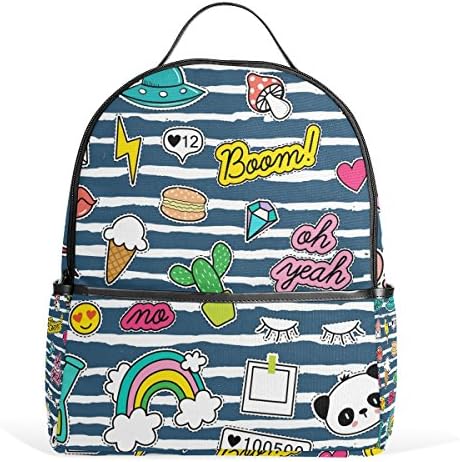 CAREVE Emoji Patches And Badges School Backpacks Bookbags for Boys Girls Teens Kids