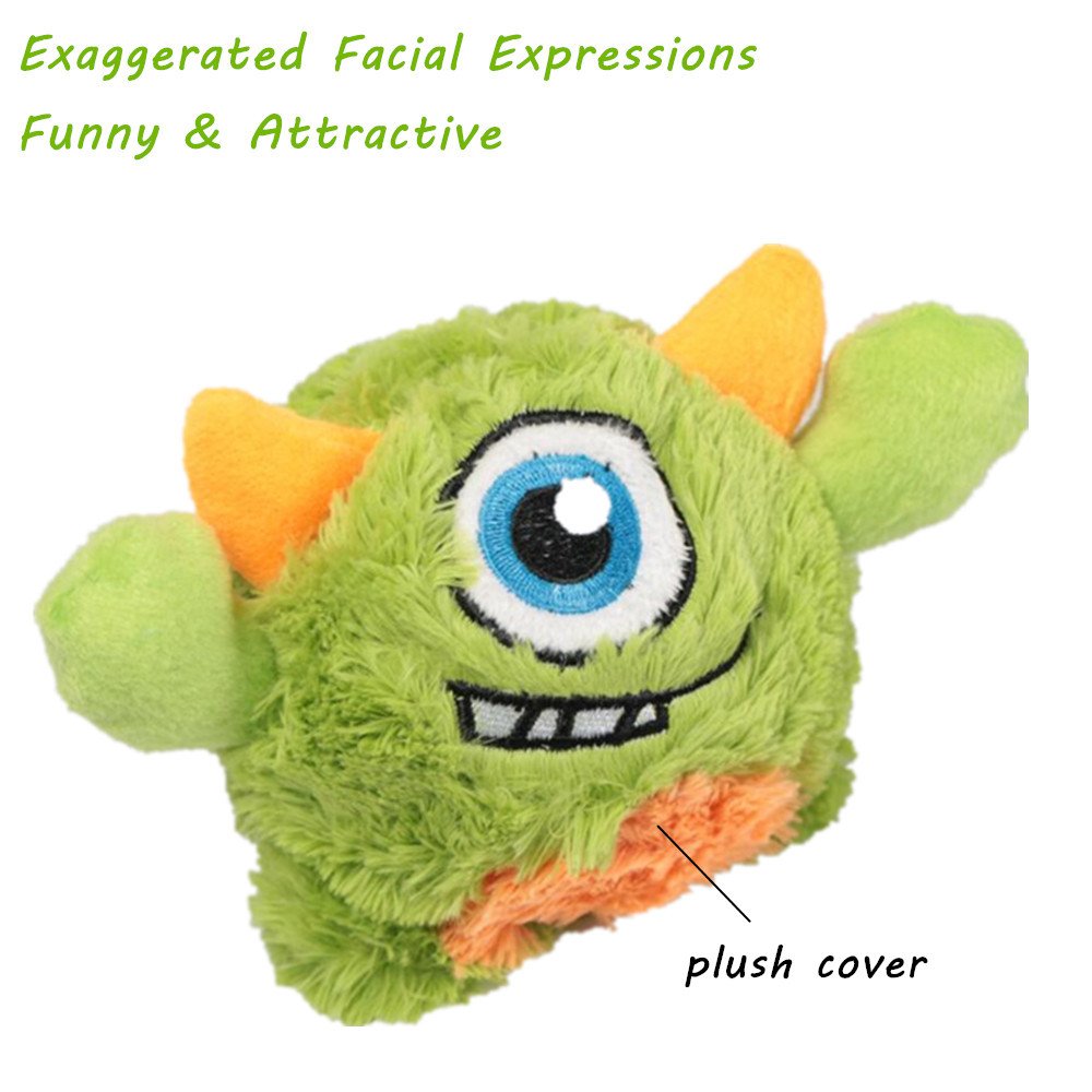 huglove Big Dog Plush Squeaky Ball Toys for Exercise Entertainment Boredom Crazy Bouncer Toy Floating Ball for Medium and Large Dogs Green