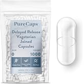 PureCaps USA - Empty Vegetarian Vegan Pill Capsules Size 0| 1,000 Joined Pills| Clear| Non-GMO Certified| SLS, Gluten, Preservative Free