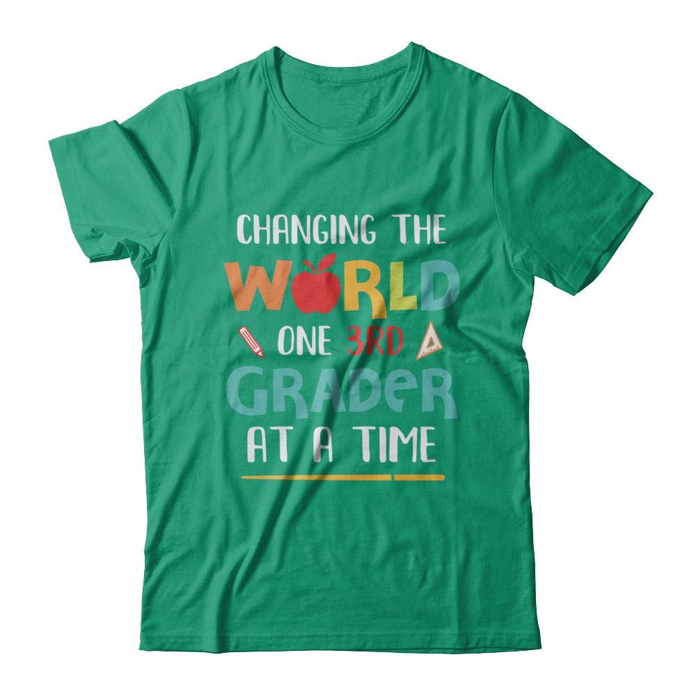  Changing The World One 3rd Grader Back To School Tea Short Sleeve Tee T Shirt