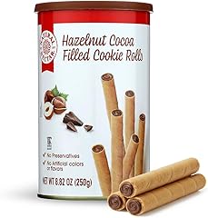 Natural Nectar Chocolate Hazelnut Filled Cookie Rolls 8.82 oz – Delicate Wafer Rolls Filled with Chocolate Hazelnut Crème; Cr
