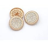 5 Pcs Fashion Metal Rhinestone Button for Sewing Handmade Clothes Coat Accessories(Gold,25mm)