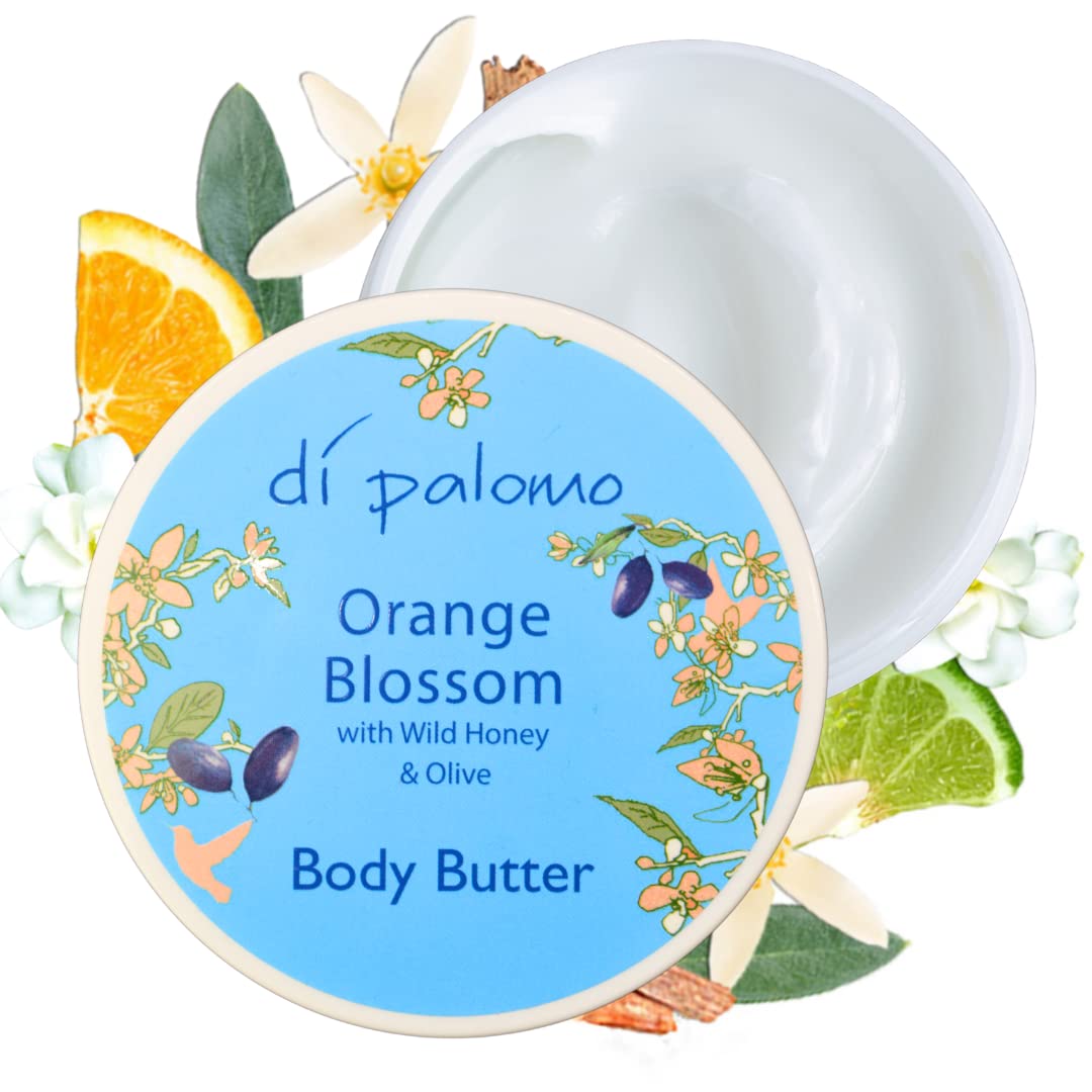 Di Palomo Orange Blossom & Honey Body Shea Butter 200ml | Luxurious Shea Butter Moisturiser & Lotion for Women | Hydrating Skincare & Body Cream