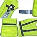 VIZPET Reflective Running Vest Led Safety Vest with Adjustable Waist & Large Pocket for Jogging Biking Motorcycle Walking (Green Vertical)