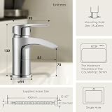 Hapilife Basin Taps Waterfall Mono Chrome Brassed Monoblock Sink Mixer Tap G1/2 view 6