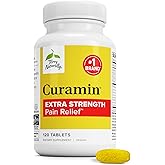 Terry Naturally Curamin Extra Strength - Soreness &amp; Pain Relief - 120 Count | BCM-95, BosPure, DLPA. Occasional Muscle Discomfort Support. 120 tablets.
