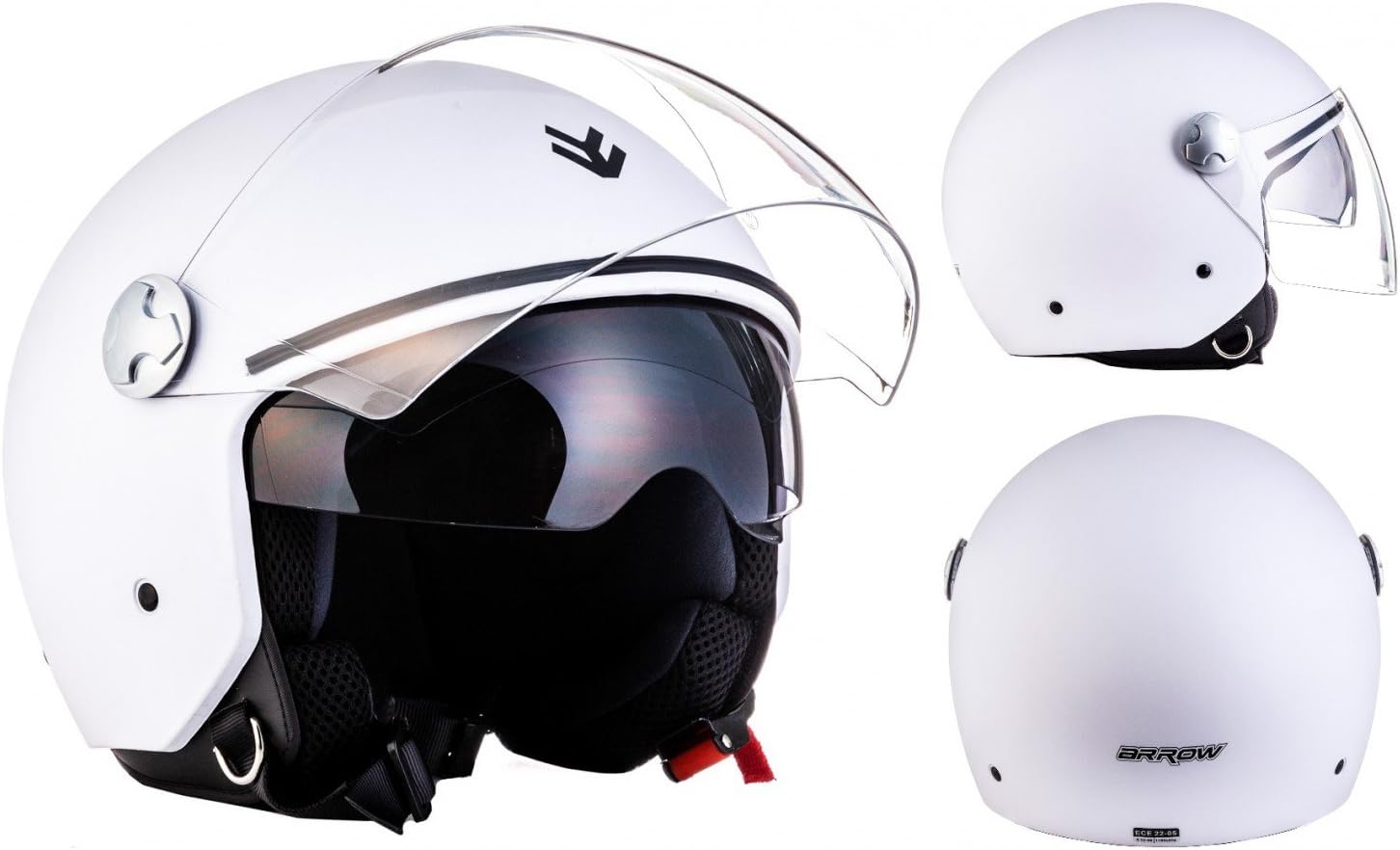 ARMOR · AV63 „Matt White“ (Weiß) · JetHelm · Roller ScooterHelm