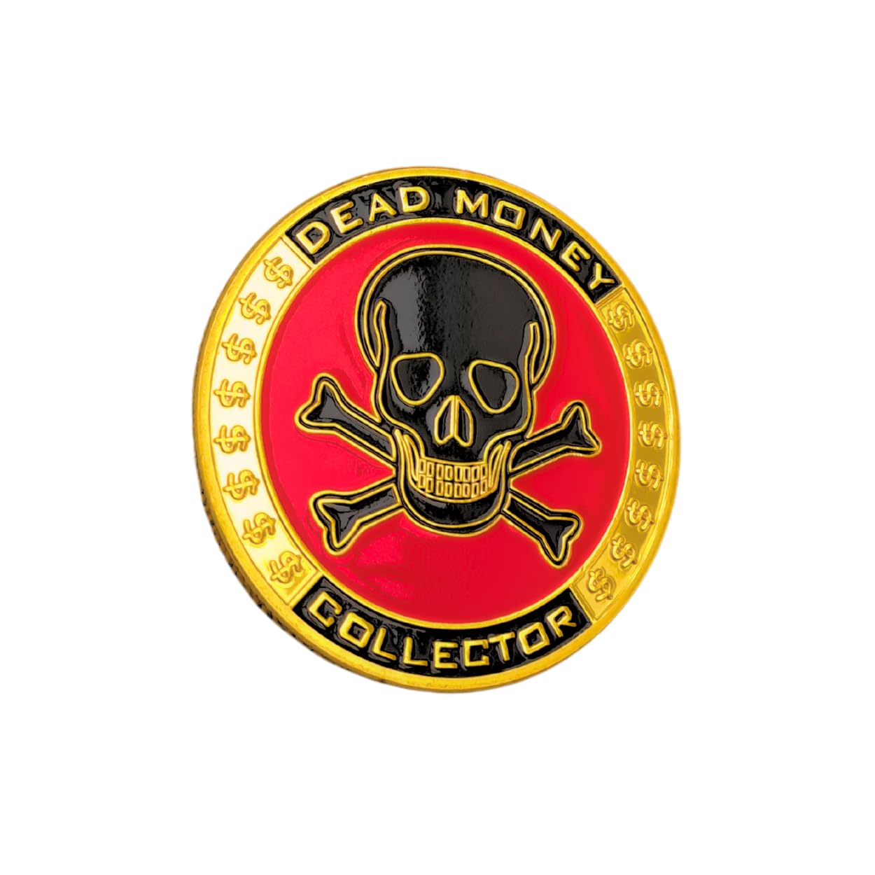 Poker Card-Guard | 30g Gold Card Protector Chip | 9 Designs To Choose From | Poker Weight That Keeps Your Cards Safe | Plastic Protector Case Included (Dead Money Collector | Black Skull)