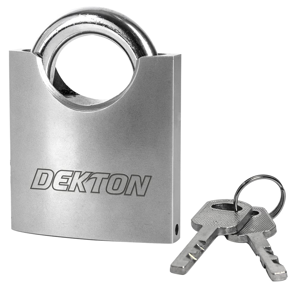 Dekton 50MM Closed Shackle Padlock | Hardened Steel Shackle |Minimal Shackle to Prevent Bolt Cutter & Saw Attacks | Ideal for Residential & Commercial Property, Lockers, Luggage | Includes 2 Keys