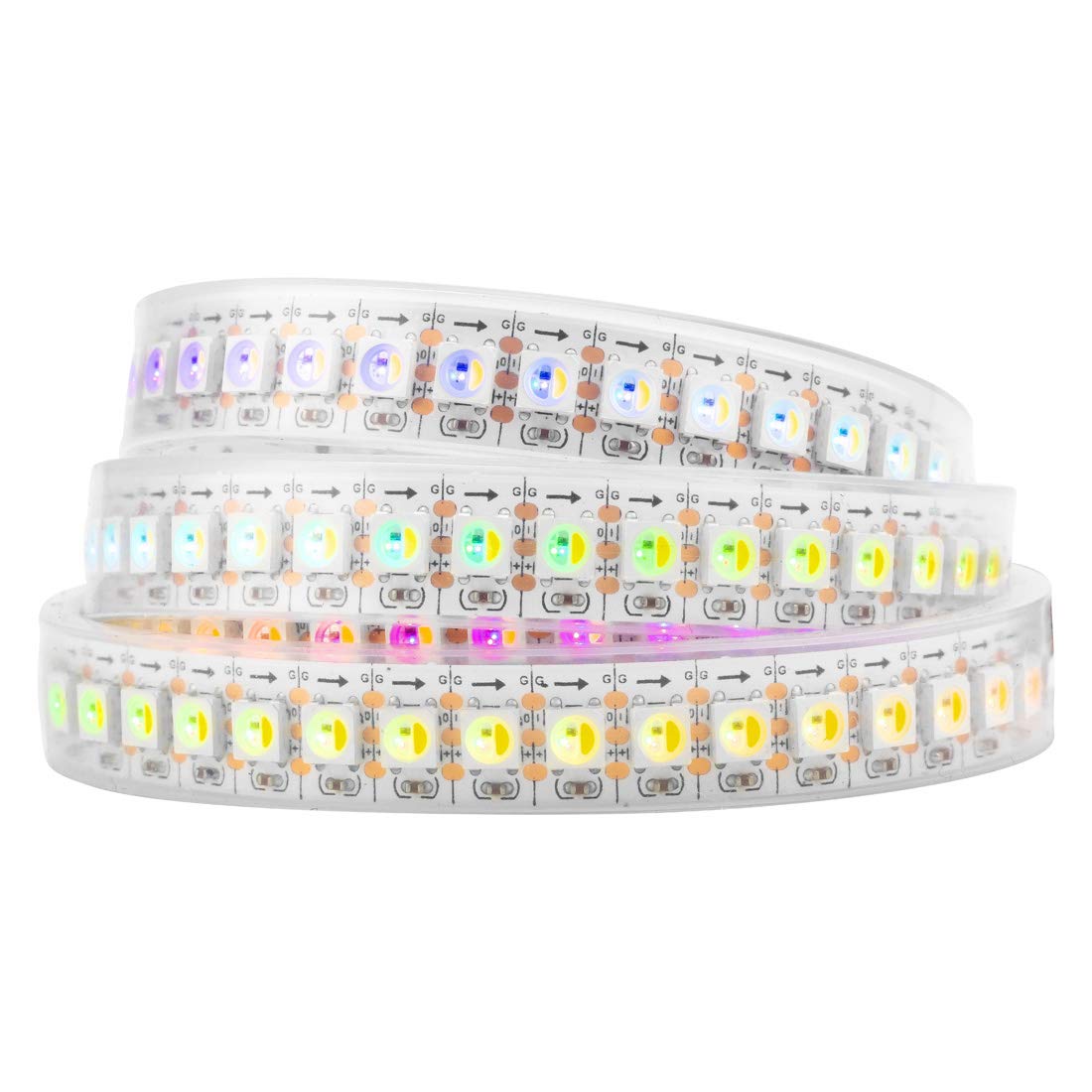 BTF-LIGHTING RGBW RGB+Warm White SK6812 (Similar WS2812B) Individually Addressable 3.3ft 1m 144LEDs/Pixels/m Flexible 4 Colors in 1 LED Dream Color LED Strip IP67 Waterproof DC5V White PCB