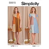 Simplicity S9615 Women's Flared Pullover Dress Sewing Pattern, Sizes XS-XL