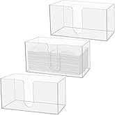 MUKLEI 3 Pack Acrylic Countertop Paper Towel Dispenser, Clear Trifold Napkin Holder Suitable for Z-fold, Multifold Folded Trifold C fold Paper Towels for Bathroom, Toilet, Kitchen