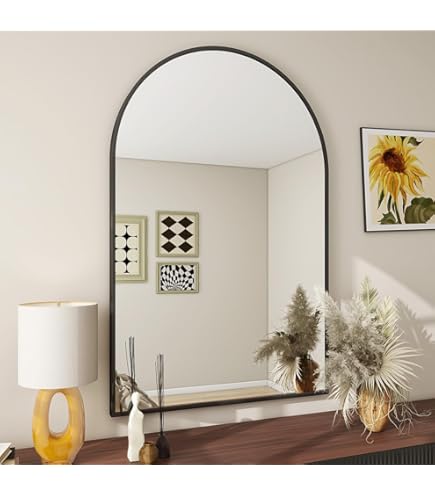 Grand Miroir Mural Octogonal En Verre Trempé (80x60 Cm) – Style Vénitien Avec Gravure Florale