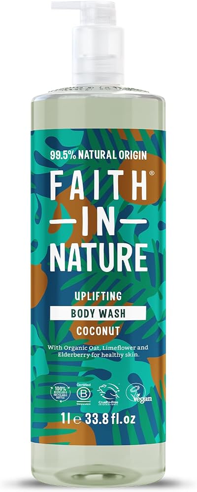 Faith In Nature Coconut Body Wash 1L Hydrating Vegan No SLS Parabens