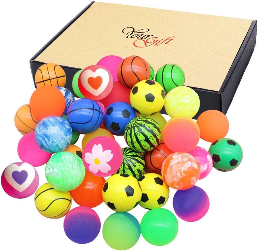 Jatidne 24 Pieces Bouncy Balls Party Favors for Kids Party Bags Fillers Colorful Bouncing Balls for School Prize Festival Gifts 1.1 Inches Diameter: Toys & Games