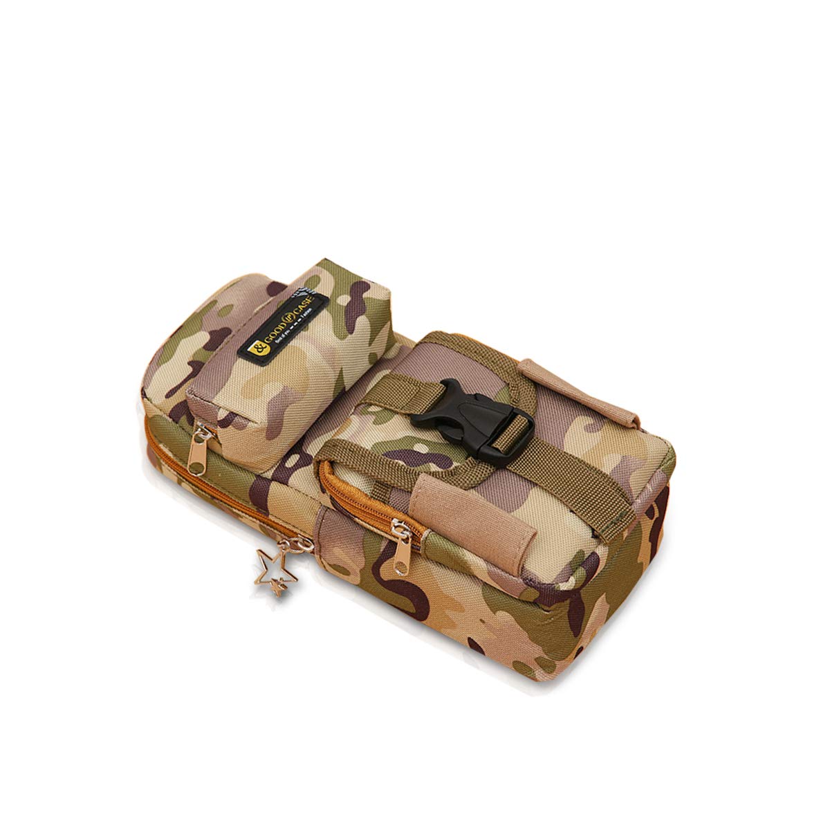 PORRASSO Large Pencil Case Waterproof Pen Bag Holder Camouflage Creative Stationery Pouch Portable Organizer Multiple Pockets Vertical Student Boys School - Desert Camouflage