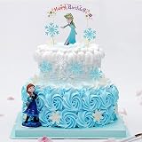 Aidi Frozen Cake Toppers 20pcs Snowflake Blue & Silver Party Decorations view 3
