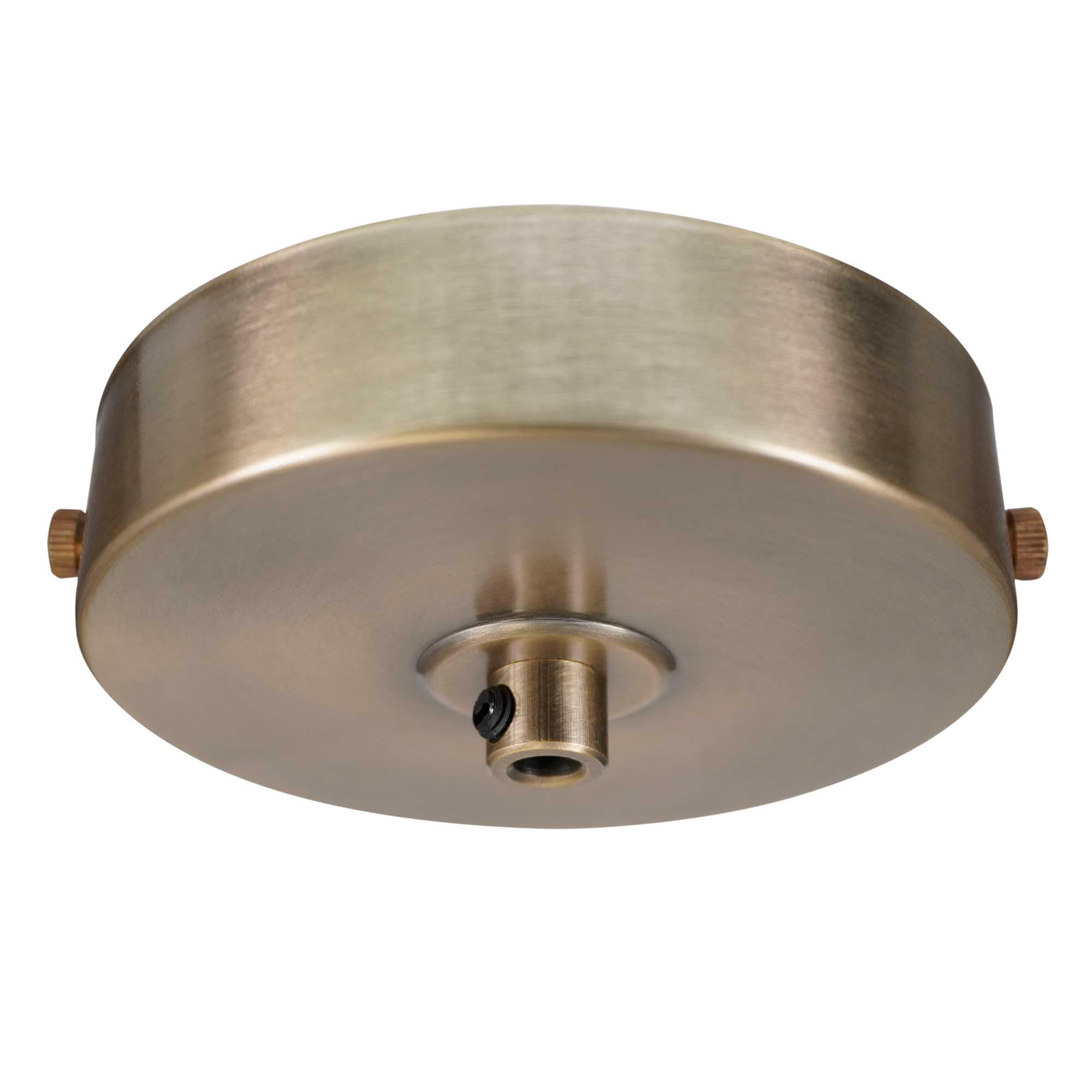 ElekTek 100mm Flat Top Ceiling Rose with Cord Grip Antique Brass