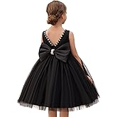 KAQININI Flower Girl Dress Kids Satin Tulle Wedding Guest Party Birthday Bridesmaid Communion Pageant Prom Ball Gown Maxi