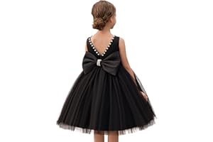KAQININI Flower Girl Dress Kids Satin Tulle Wedding Guest Party Birthday Bridesmaid Communion Pageant Prom Ball Gown Maxi