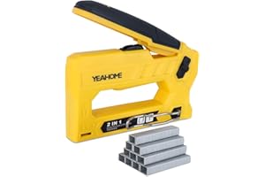 YEAHOME 2 in 1 T50 Heavy Duty Staple Gun Kit, Upholstery Staple Gun with 1000 T50 Staples of 3/8 Inch, Manual Stapler Gun for Wood, Crafts, Wall, DIY & Professional Use
