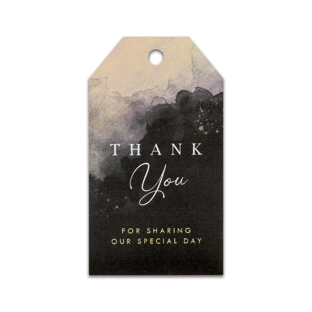 Summer-Ray 50pcs Thank You Wedding Favor Gift Tags in Celestial Watercolor Theme (Gold Black Celestial)