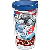 Tervis Coast Guard - Boat Insulated Tumbler with Wrap and Blue Lid, 16oz, Clear