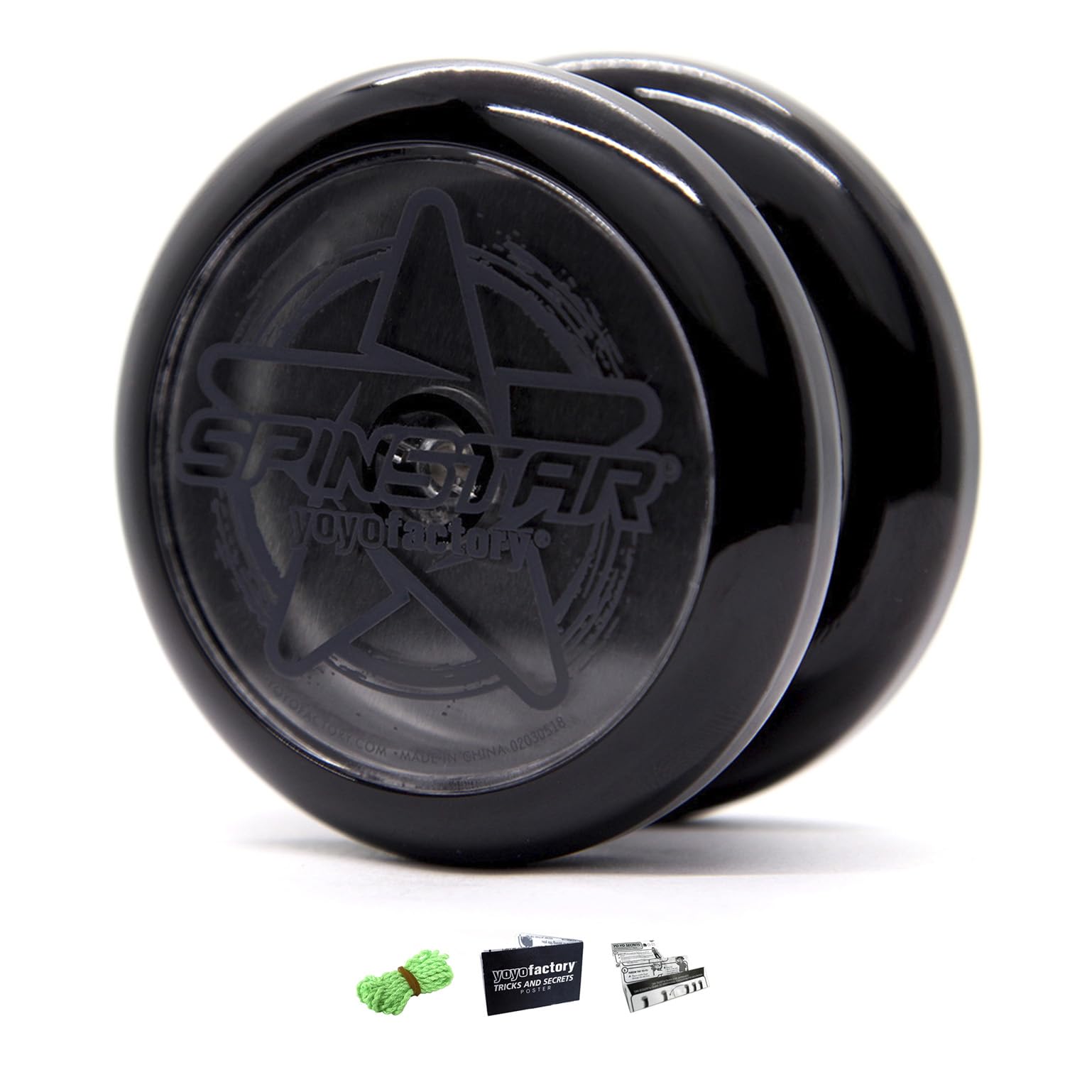 YoYo Factory SpinStar Yo Yo – Beginner Trick YoYo for Kids & Adults | Easy Return Yo-Yo for Learning Tricks, Fine Motor Skills & Fun Play - Black — image 1
