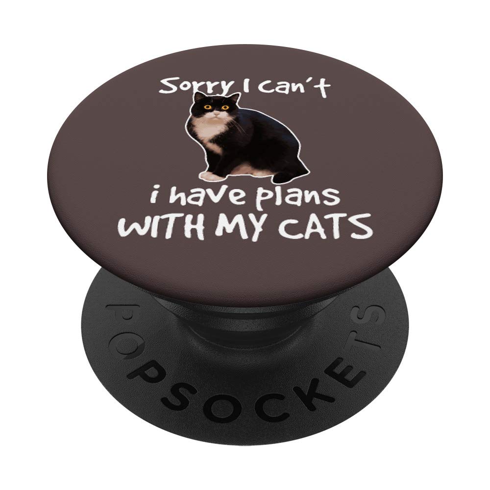 Tuxedo Cat Gifts - I Have Plans With My Cat Cute Crazy Mom PopSockets PopGrip: Swappable Grip for Phones & Tablets