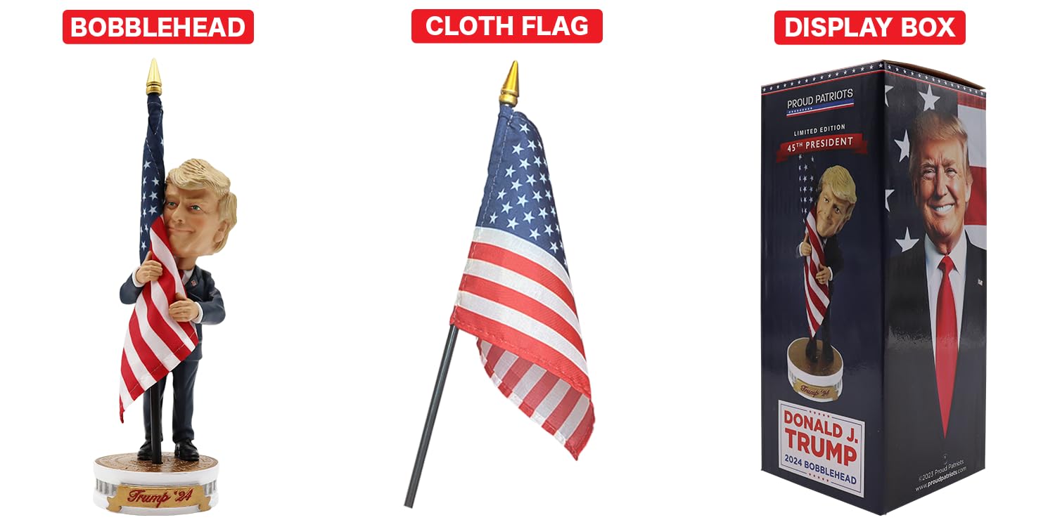 Trump America President Bobblehead Bubble Head Oscillating Doll USA Flag Donald J. Trump Limited Edition Collectible Figure