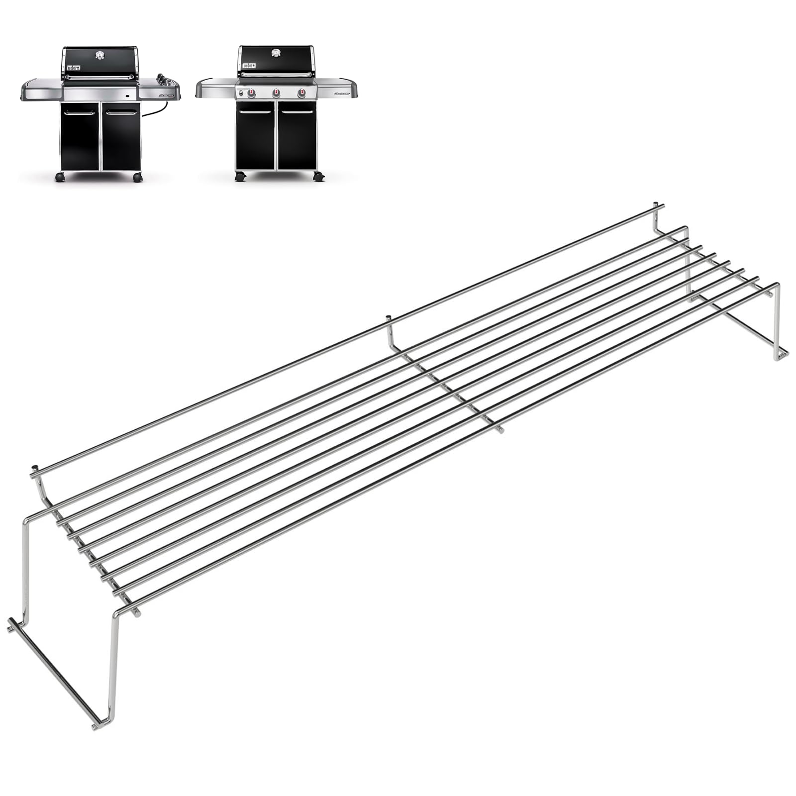 Photo 1 of DELSbbq Stainless Steel Grill Warming Rack for Weber Genesis 300 Series Grills, Genesis E310 E320 E330 S310 S320 S330, Warming Rack for Weber 65054 81323 62749