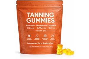60 Tanning Gummies for Women & Men, Daily Use to Gently Enhance a Natural Tan